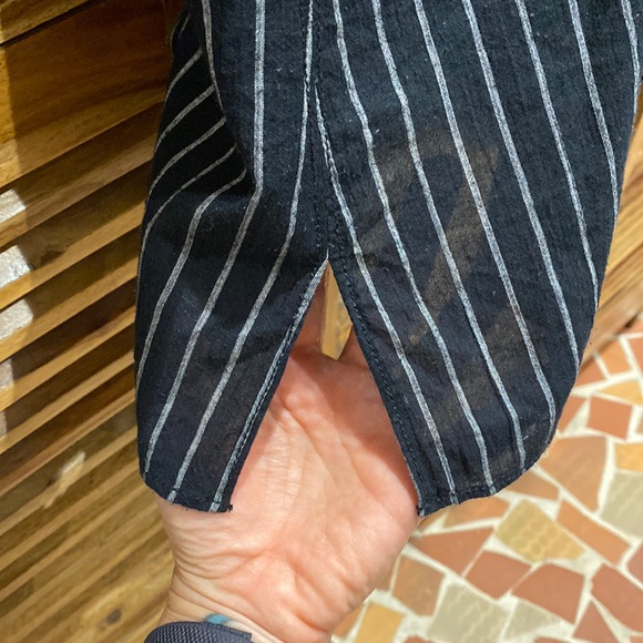 Derek Lam 10 Crosby Black Pinstriped Top - Size S - Picture 6 of 9